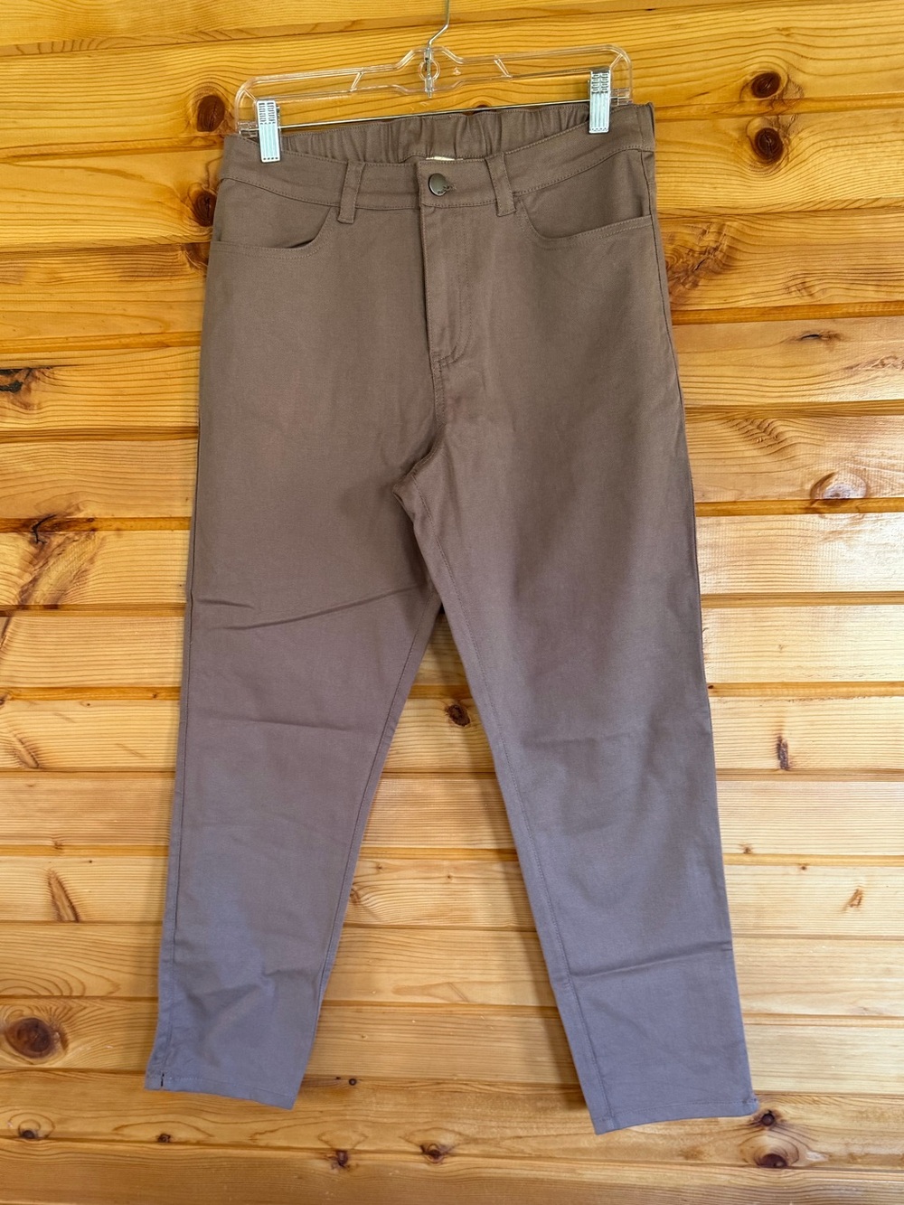 Pact Women's Brown High-Rise Chinos